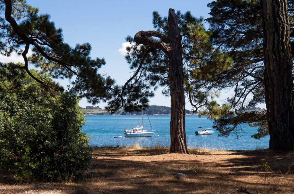 Île de Berder, bateaux au mouillage